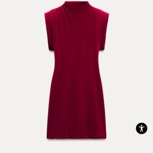 VELVET SHOULDER PAD DRESS ZW COLLECTION